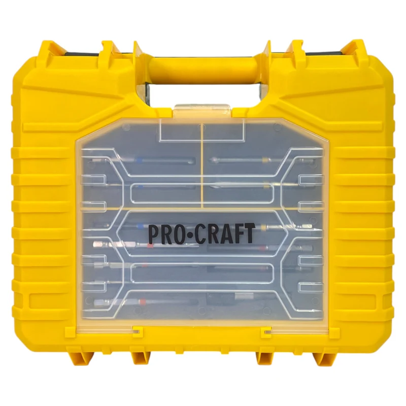 Procraft PA18Pro2-1B-C Akku Bohrschrauber 20 V 30 Nm Brushless + 1x Akku 2,0 Ah + Ladegerät + 32 tlg. Bit Set + Koffer