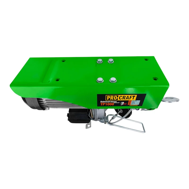 Procraft TP1000 elektrische Seilwinde Seilzug 1600 W 6 mm Tragfähigkeit ohne/mit Umlenkrolle 500/1000 kg Hubhöhe 20/10 m