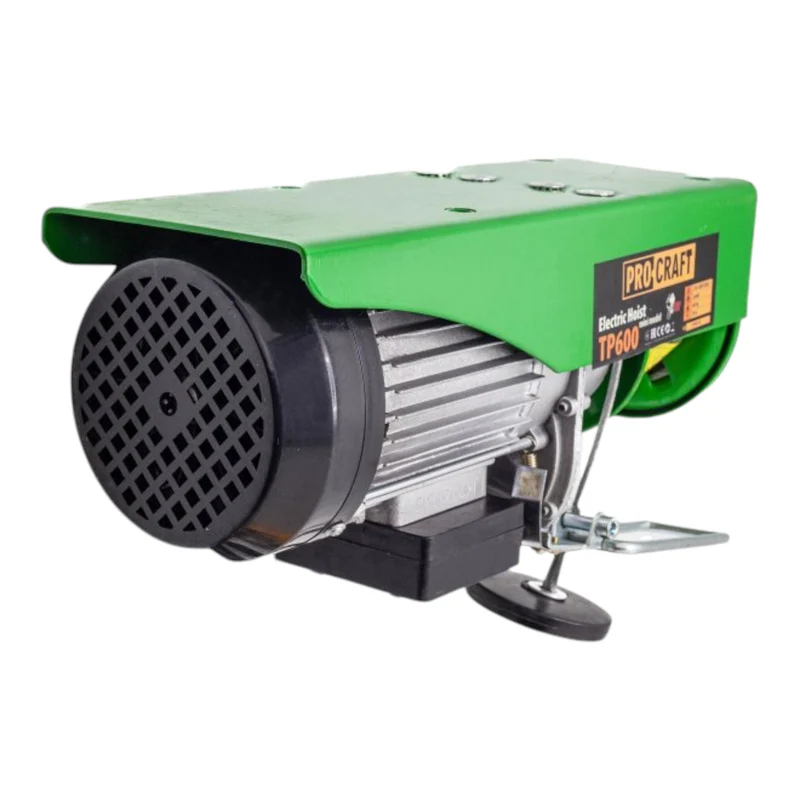 Procraft TP600 elektrische Seilwinde Seilzug 1200 W 6 mm Tragfähigkeit ohne/mit Umlenkrolle 300/600 kg Hubhöhe 12/6 m