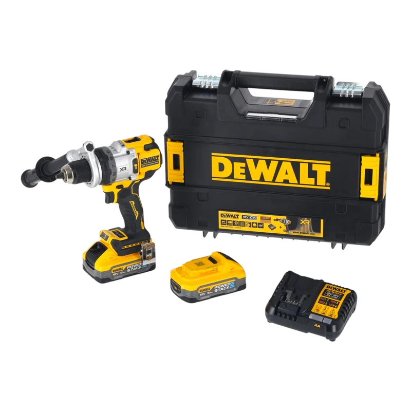 DeWalt DCD 1007 H2T Akku Schlagbohrschrauber 18 V 169 Nm Brushless + 2x Powerstack Akku 5,0 Ah + Ladegerät + TSTAK