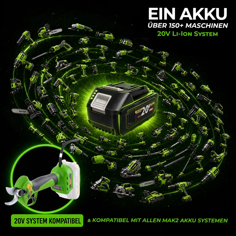 Procraft ES28Li bb Akku Astschere Gartenschere 20 V 25 mm Solo - ohne Akku, ohne Ladegerät