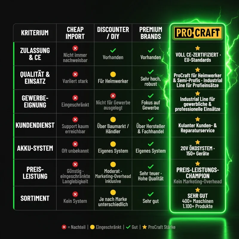 Procraft ES28Li bb Akku Astschere Gartenschere 20 V 25 mm + 1x Akku 4,0 Ah + RHINO Toolcase - ohne Ladegerät
