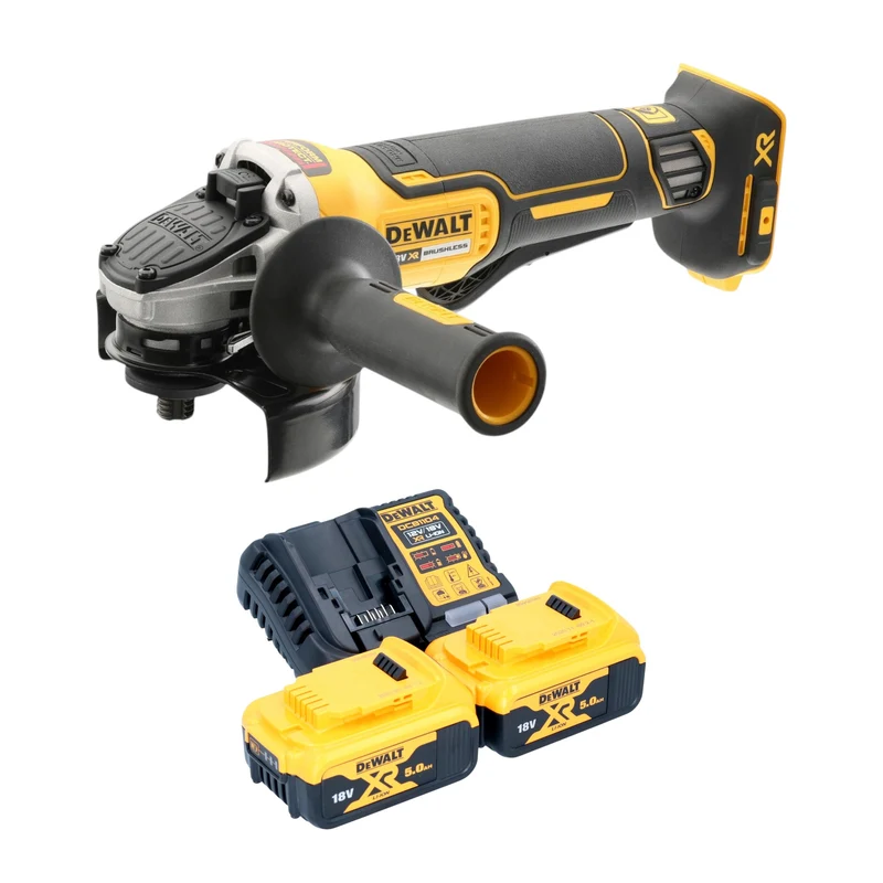 DeWalt DCG 406 P2 Akku Winkelschleifer 18 V 125 mm Brushless + 2x Akku 5,0 Ah + Ladegerät