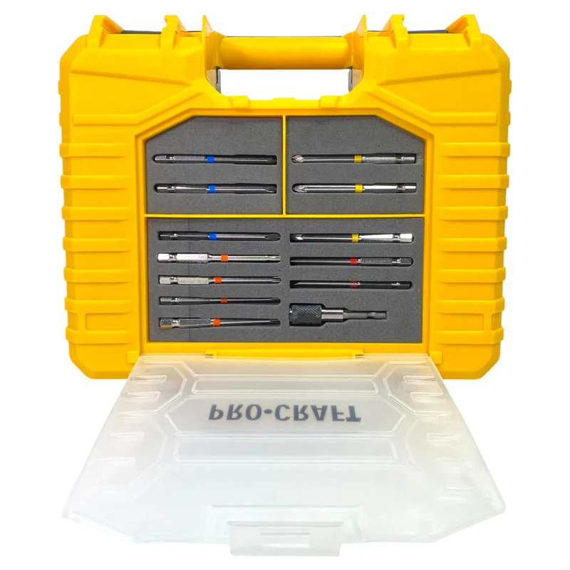Procraft PA18ProDFR2-1B-C Akku Bohrschrauber 20 V 30 Nm Brushless + 1x Akku 2,0 Ah + Ladegerät + 13 tlg. Bit Set + Koffer
