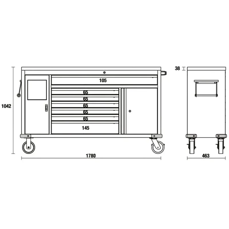 Mobile chest of drawers Beta C45PRO 2.0 MWS/W