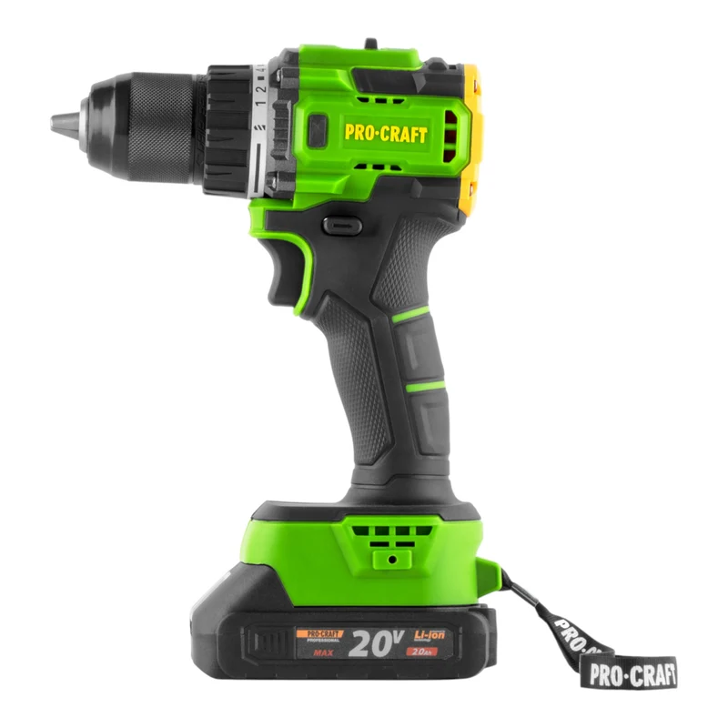 Procraft PA18LiH-1B-C Akku Bohrschrauber 20 V 80 Nm Brushless + 1x Akku 2,0 Ah + Ladegerät + Koffer