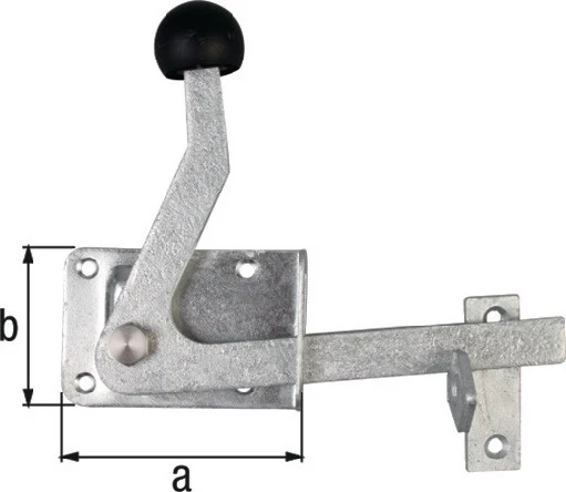 GAH Gartentorfalle H55 x B80 mm Edelstahl matt – nachträglich höhenverstellbar