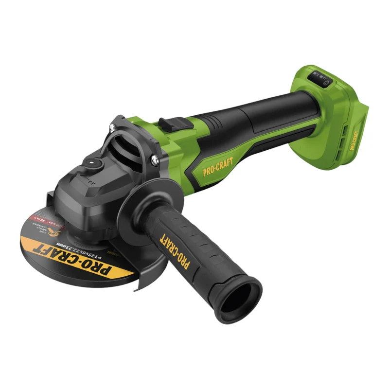 Procraft PGA22-BB Akku Winkelschleifer 20 V 125 mm Brushless + 1x Akku 2,0 Ah + Ladegerät