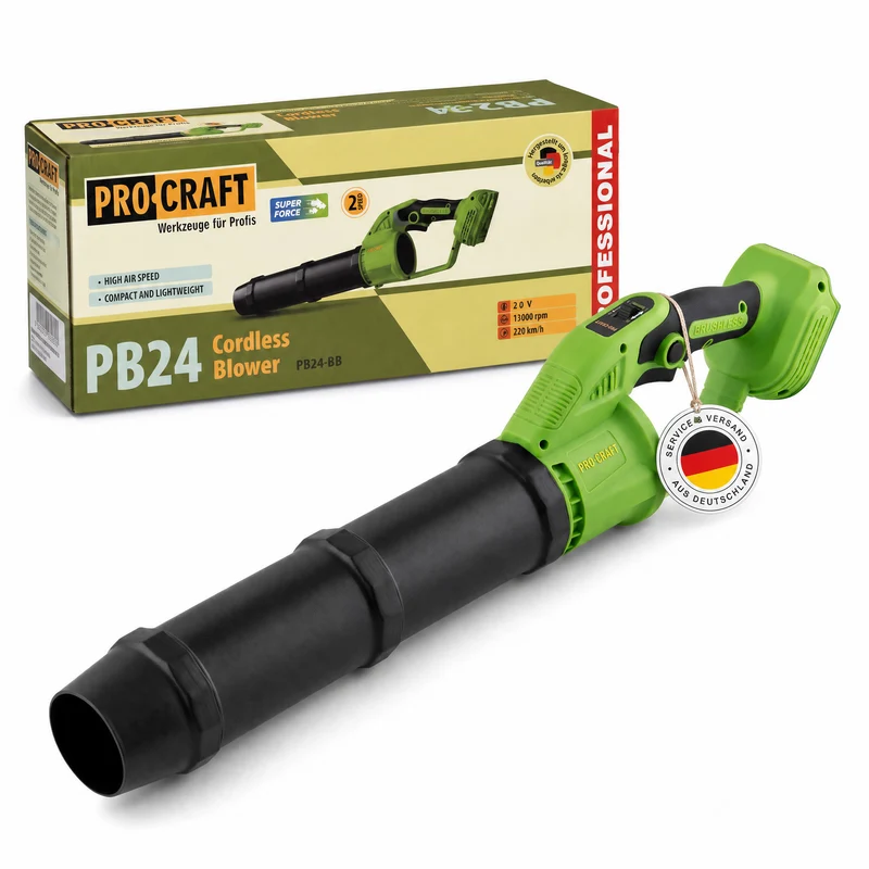 Procraft PB24bb Akku Laubbläser 20 V Brushless Solo - ohne Akku, ohne Ladegerät