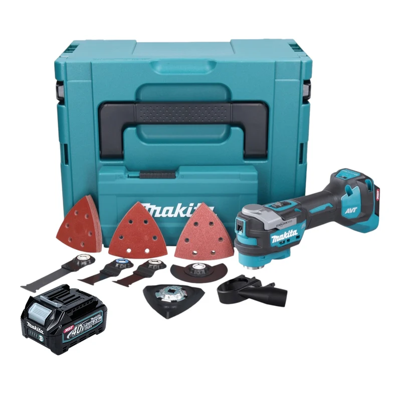 Makita TM 001 GD103 Akku Multifunktionswerkzeug 40 V max. Starlock Max Brushless + 1x Akku 2,5 Ah + 37 tlg. Zubehörset + Makpac - ohne Ladegerät