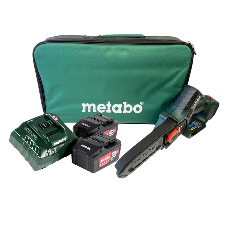 Metabo MS 18 LTX 15 Akku Gehölzsäge 18 V 15 cm 5 m/s + 2x Akku 5,2 Ah + Ladegerät + Tasche