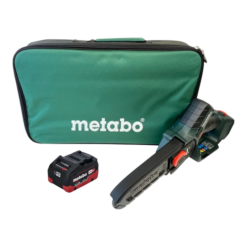 Metabo MS 18 LTX 15 Akku Gehölzsäge 18 V 15 cm 5 m/s + 1x LiHD Akku 5,5 Ah + Tasche - ohne Ladegerät