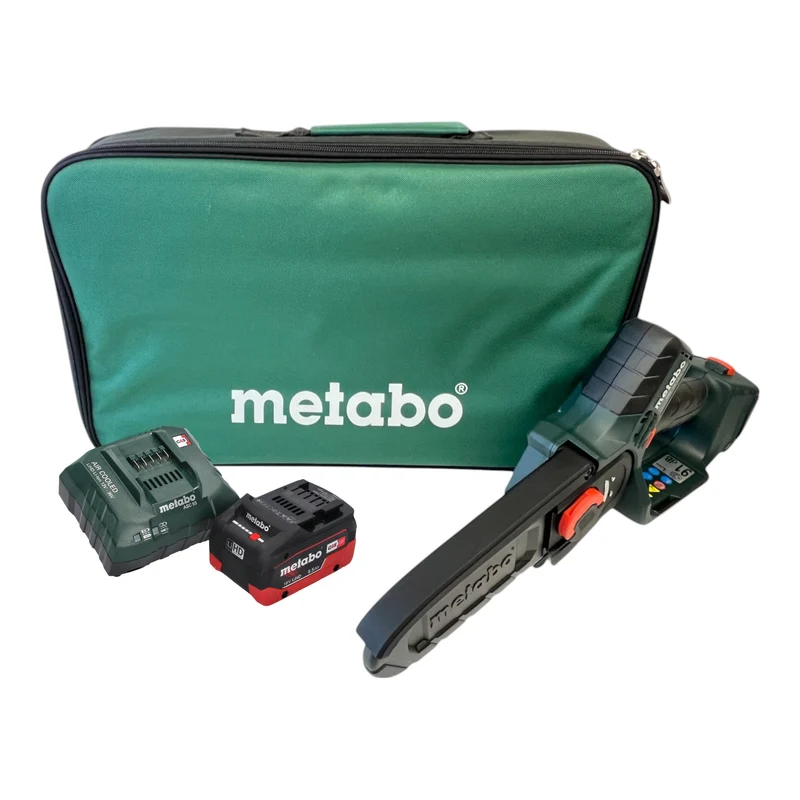 Metabo MS 18 LTX 15 Akku Gehölzsäge 18 V 15 cm 5 m/s + 1x LiHD Akku 5,5 Ah + Ladegerät + Tasche