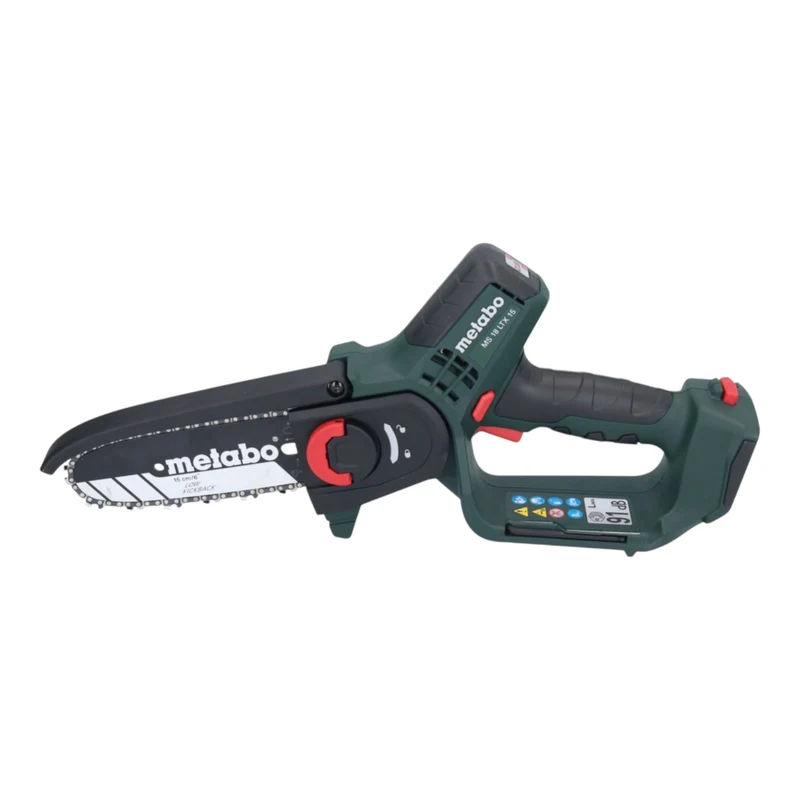 Metabo MS 18 LTX 15 Akku Gehölzsäge 18 V 15 cm 5 m/s + 1x Akku 4,0 Ah + Ladegerät + Tasche