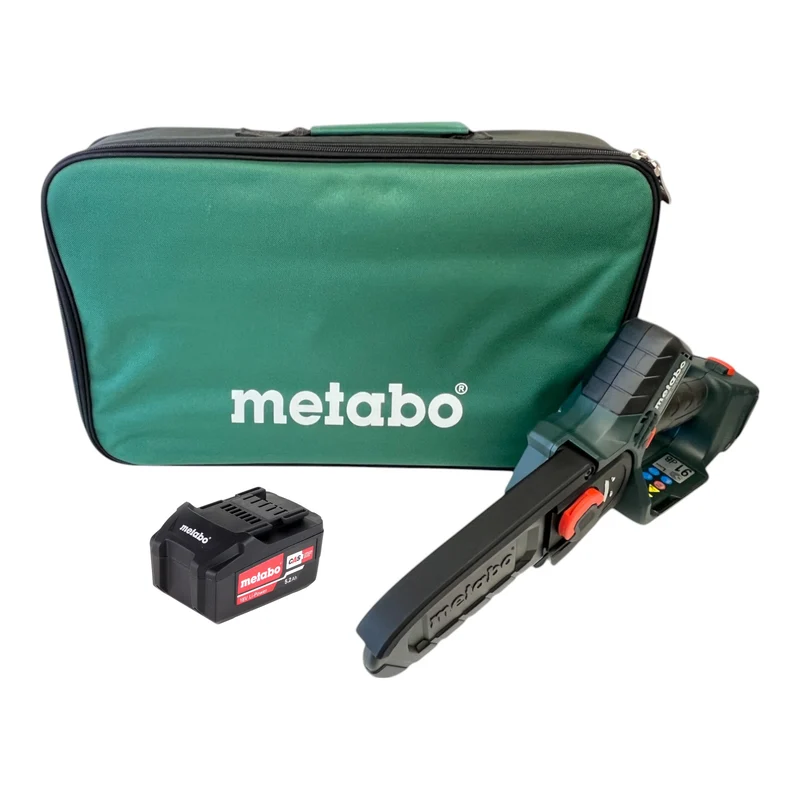 Metabo MS 18 LTX 15 Akku Gehölzsäge 18 V 15 cm 5 m/s + 1x Akku 5,2 Ah + Tasche - ohne Ladegerät