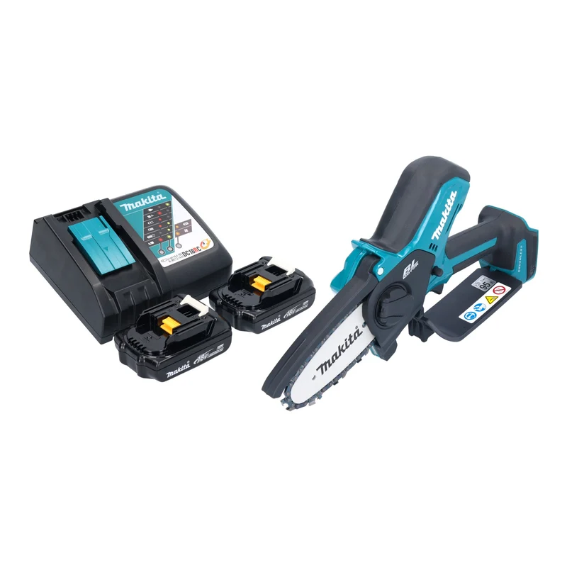 Makita DUC 101 RY201 Akku Astsäge 18 V 10 cm Brushless + 2x Akku 1,5 Ah + Ladegerät