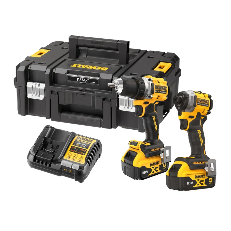 DeWalt DCK 2051 P2T Akku Kombo Kit 18 V + DCD 800 Bohrschrauber 90 Nm + DCF 850 Schlagschauber 205 Nm 1/4" + 2x Akku 5,0 Ah + Ladegerät