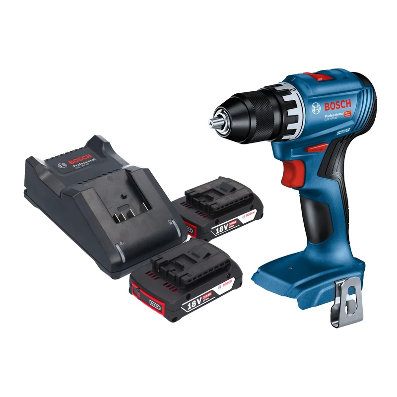 Bosch GSR 18V-45 Professional Akku Bohrschrauber 18 V 45 Nm Brushless + 2x Akku 2,0 Ah + Ladegerät