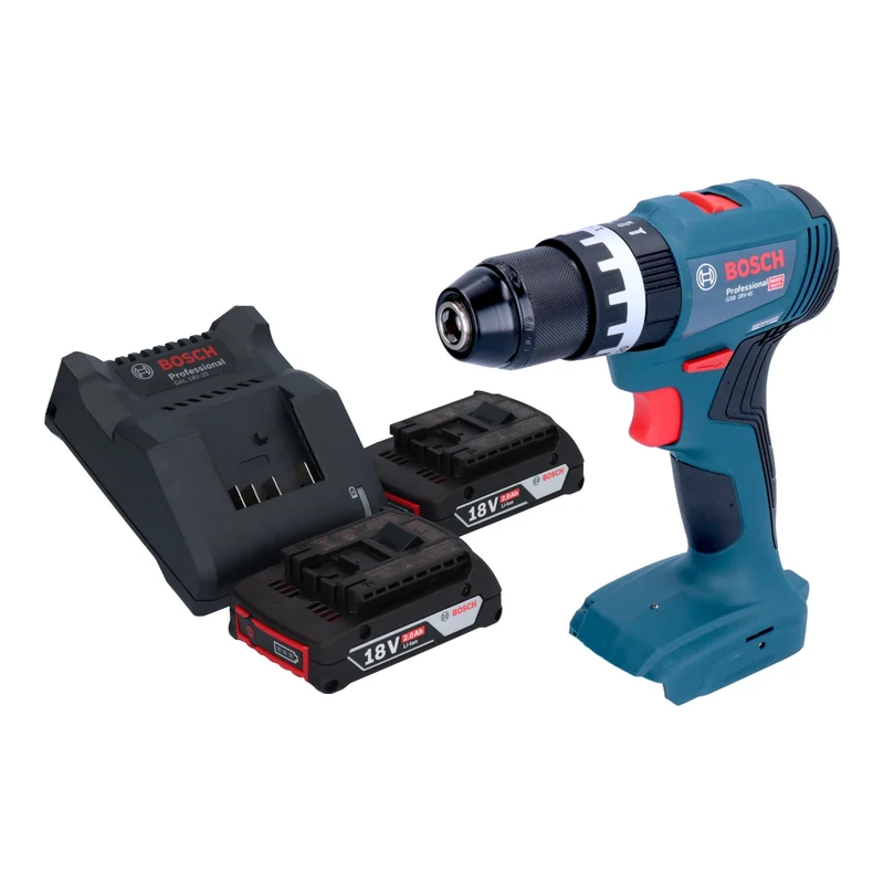Bosch GSB 18V-45 Professional Akku Schlagbohrschrauber 18 V 45 Nm Brushless + 2x Akku 2,0 Ah + Ladegerät