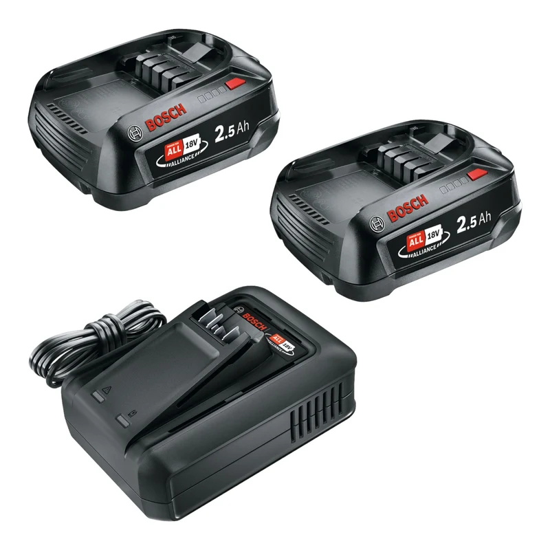 Bosch Starter-Set 18 V 2x PBA 18V 2.5Ah Akku 2,5 Ah + AL 18V-44 Ladegerät ( 1600A031T5 )