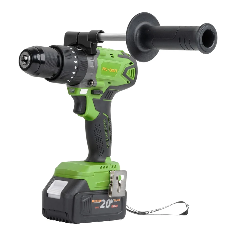 Procraft PA18BL Akku Schlagbohrschrauber 20 V 50 Nm Brushless + 2x Akku 4,0 Ah + Ladegerät + Koffer