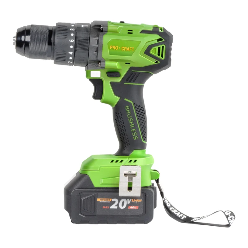 Procraft PA18BL Akku Schlagbohrschrauber 20 V 50 Nm Brushless + 2x Akku 4,0 Ah + Ladegerät + Koffer
