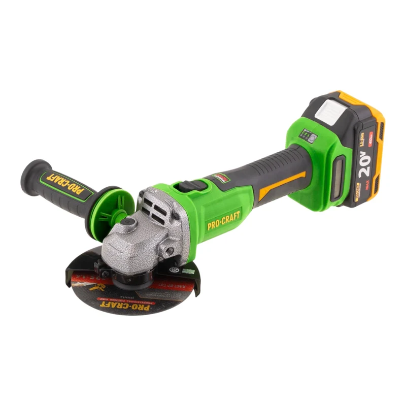 Procraft PWA220 Akku Winkelschleifer 20 V 125 mm Brushless + 1x Akku 4,0 Ah + Ladegerät + Koffer