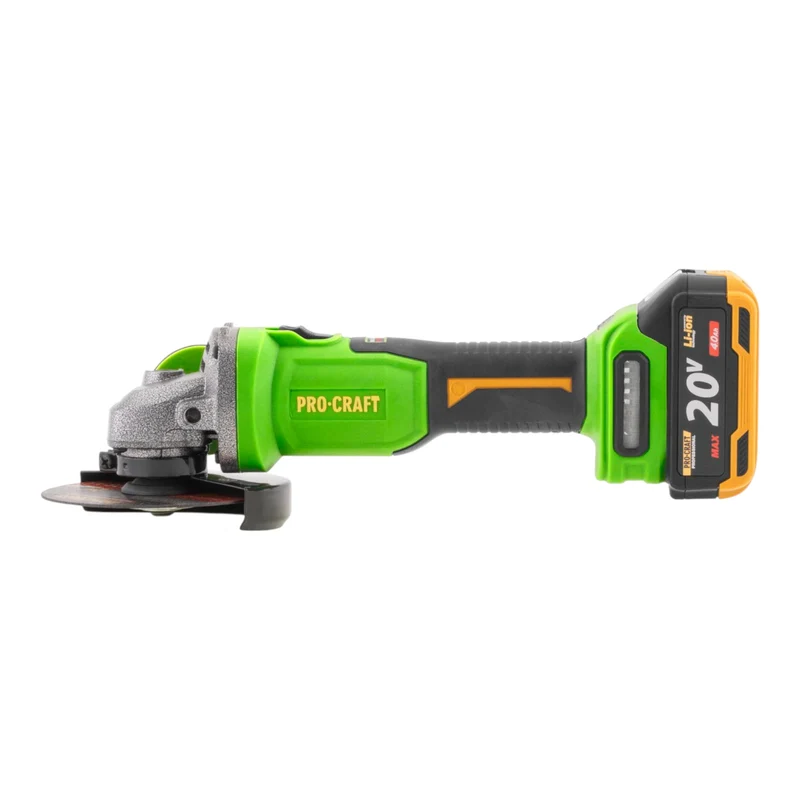 Procraft PWA220 Akku Winkelschleifer 20 V 125 mm Brushless + 1x Akku 4,0 Ah + Ladegerät + Koffer