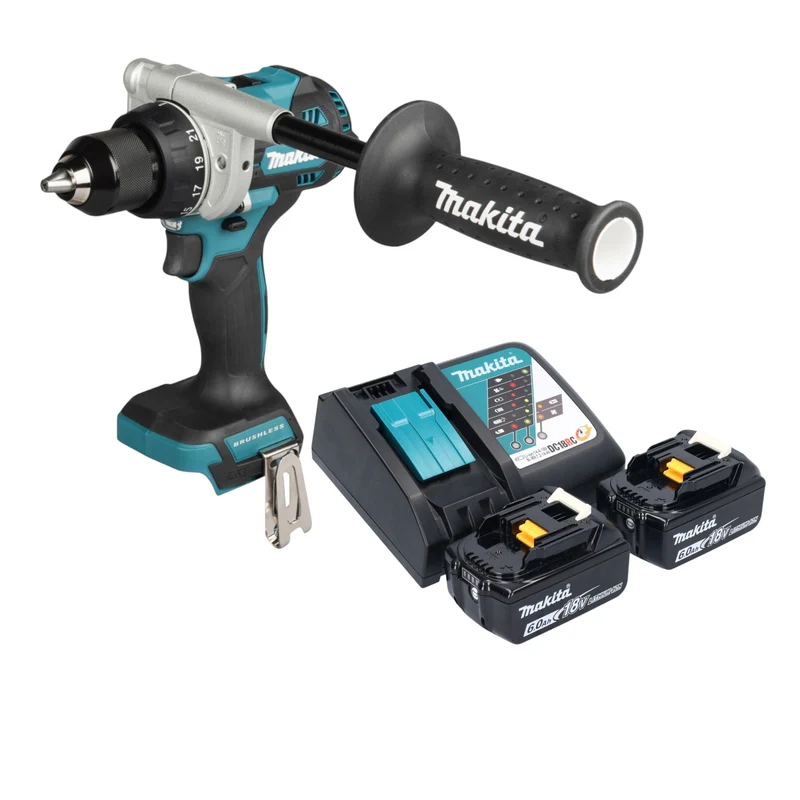 Makita DDF 492 RG Akku Bohrschrauber 18 V 141 Nm Brushless + 2x Akku 6,0 Ah + Ladegerät