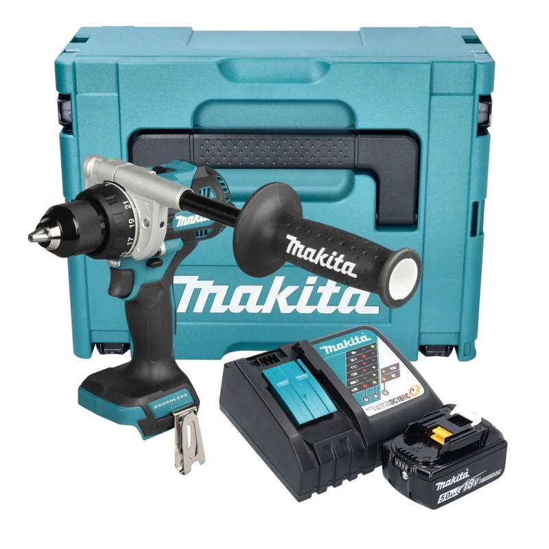 Makita DDF 492 RT1J Akku Bohrschrauber 18 V 141 Nm Brushless + 1x Akku 5,0 Ah + Ladegerät + Makpac