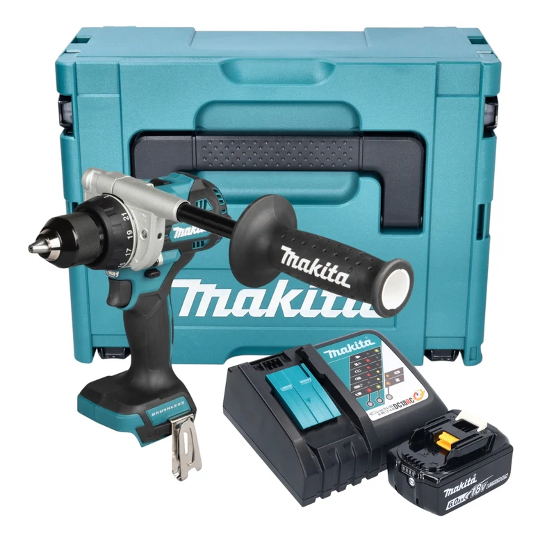 Makita DDF 492 RG1J Akku Bohrschrauber 18 V 141 Nm Brushless + 1x Akku 6,0 Ah + Ladegerät + Makpac