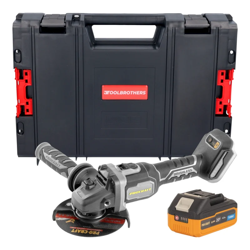 Procraft Industrial AG125Bbb Akku Winkelschleifer 20 V 125 mm Brushless
