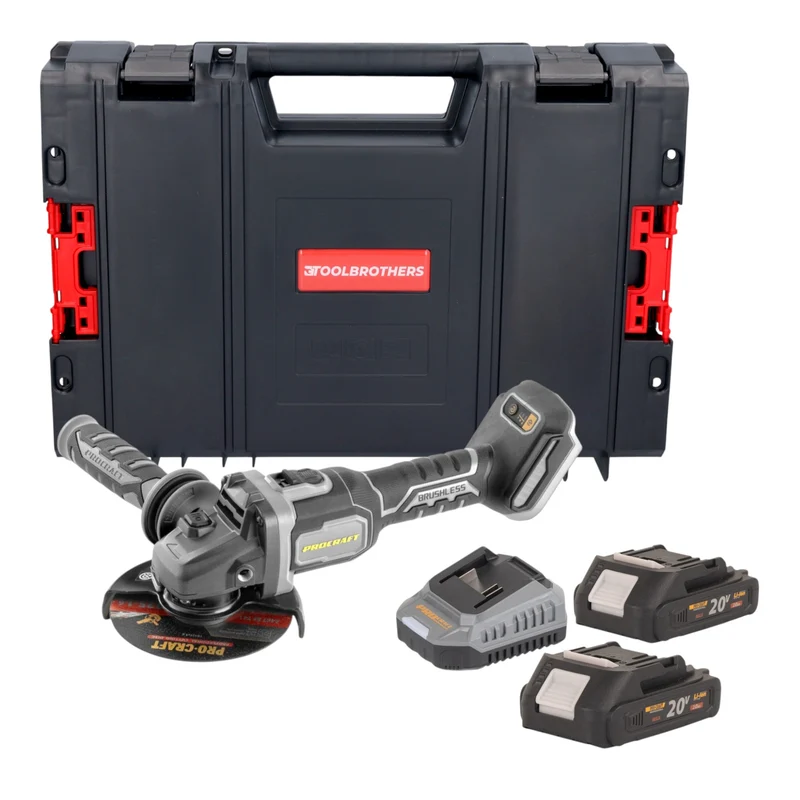 Procraft Industrial AG125Bbb Akku Winkelschleifer 20 V 125 mm Brushless