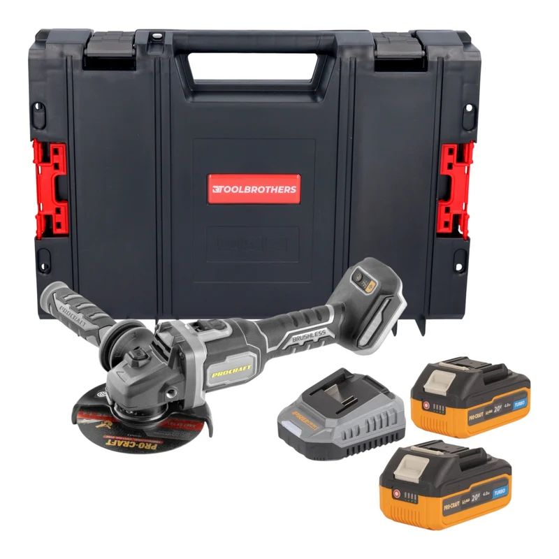 Procraft Industrial AG125Bbb Akku Winkelschleifer 20 V 125 mm Brushless