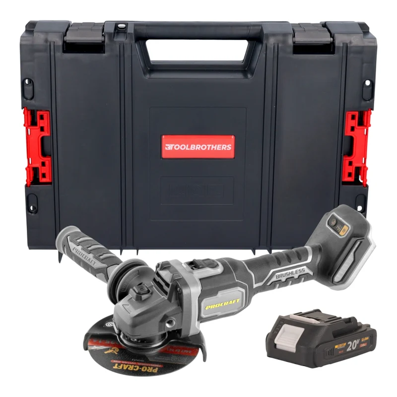 Procraft Industrial AG125Bbb Akku Winkelschleifer 20 V 125 mm Brushless