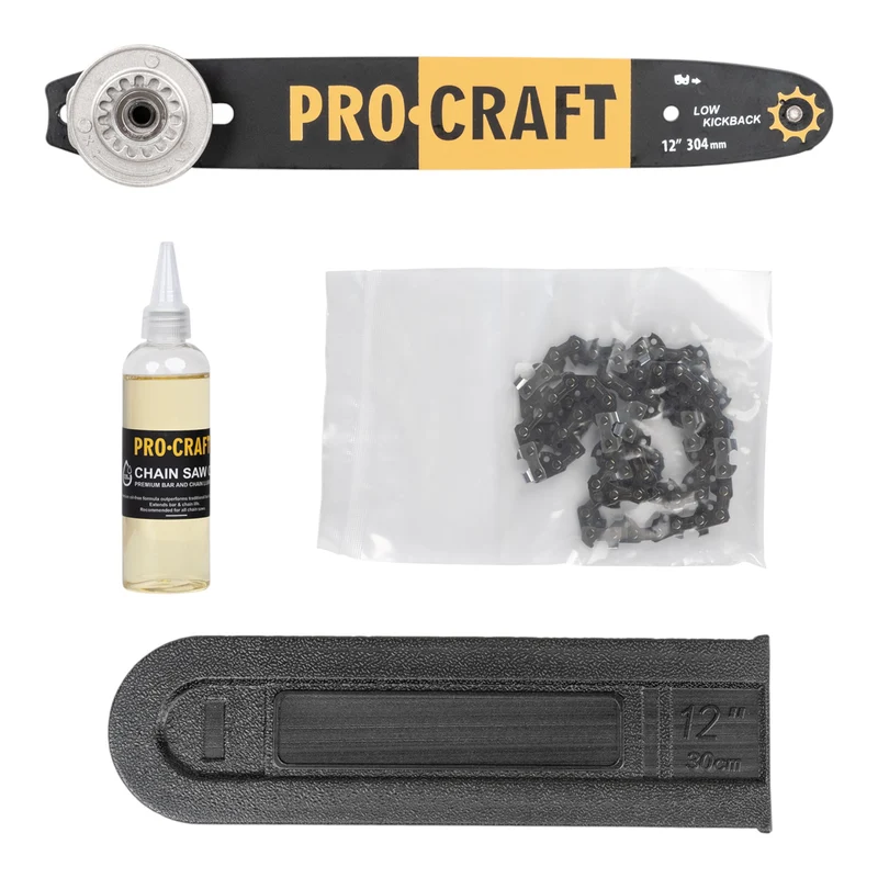 Procraft PKA42Libb Akku Kettensäge 20 V 304 mm Brushless + 2x Akku 4,0 Ah + Ladegerät