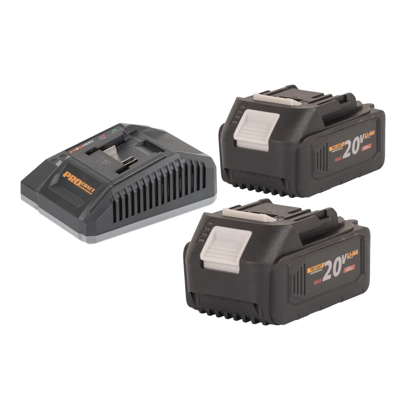 Procraft Starter Pack C20/4 Ladegerät 20 V 4 A + 2x 20/4 Akku 4,0 Ah
