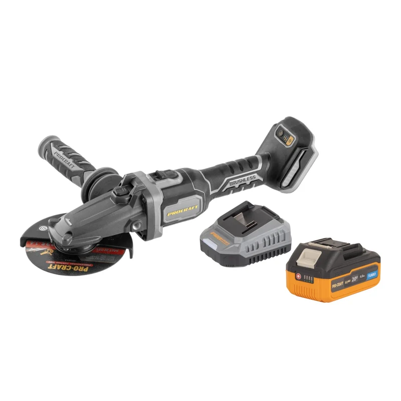 Procraft Industrial AG125Cbb Akku Flachkopf Winkelschleifer 20 V 125 mm Brushless