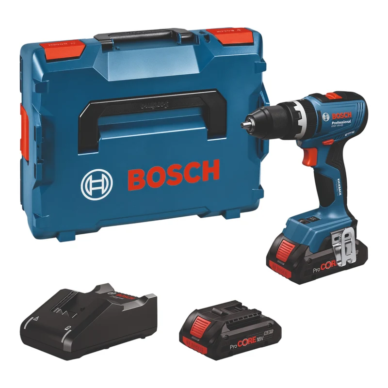 Bosch GSB 18V-65 Professional Akku Schlagbohrschrauber 18 V 65 Nm ( 06019N3306 ) Brushless + 2x ProCORE Akku 4,0 Ah + Ladegerät + L-Boxx