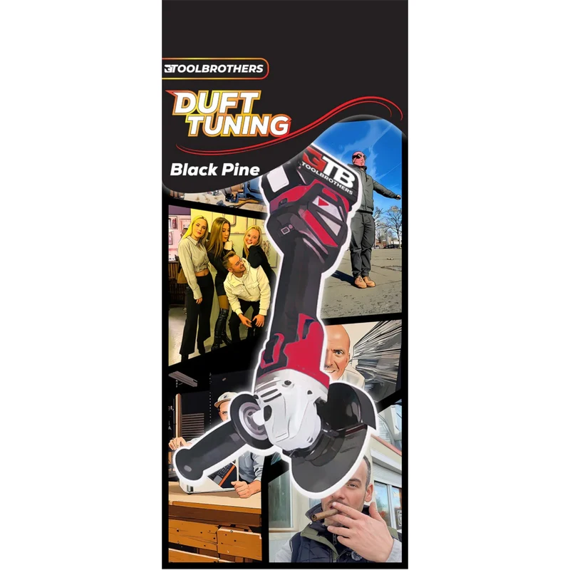 Toolbrothers Duftbaum - Winkelschleifer Design - Duft BLACK PINE - hölzerne mit frischen Duftnoten