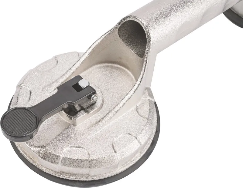 TECWERK Saugheber 80 kg, 2 Köpfe, Kopf-Ø 118 mm, Alu-Körper – für Glas, Metall, Fliesen