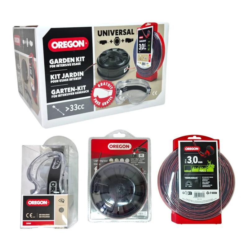 Oregon Pro Garten Set Fadenkopf + Faden + Schutzbrille ( 646569 ) für Freischneider ab 33 cm³
