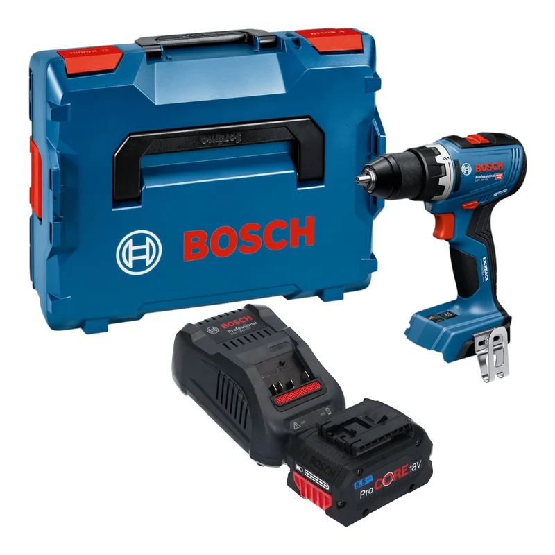 Bosch GSR 18V-65 Professional Akku Bohrschrauber 18 V 63 Nm Brushless + 1x ProCORE Akku 5,5 Ah + Ladegerät + L-Boxx
