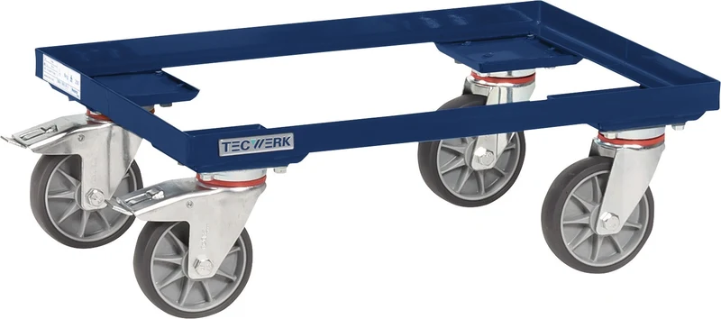 TECWERK Kistenroller 250 kg Tragfähigkeit TPE-Bereifung 605x405 mm saphirblau