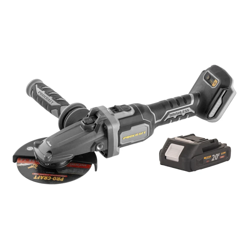 Procraft Industrial AG125Cbb Akku Flachkopf Winkelschleifer 20 V 125 mm Brushless