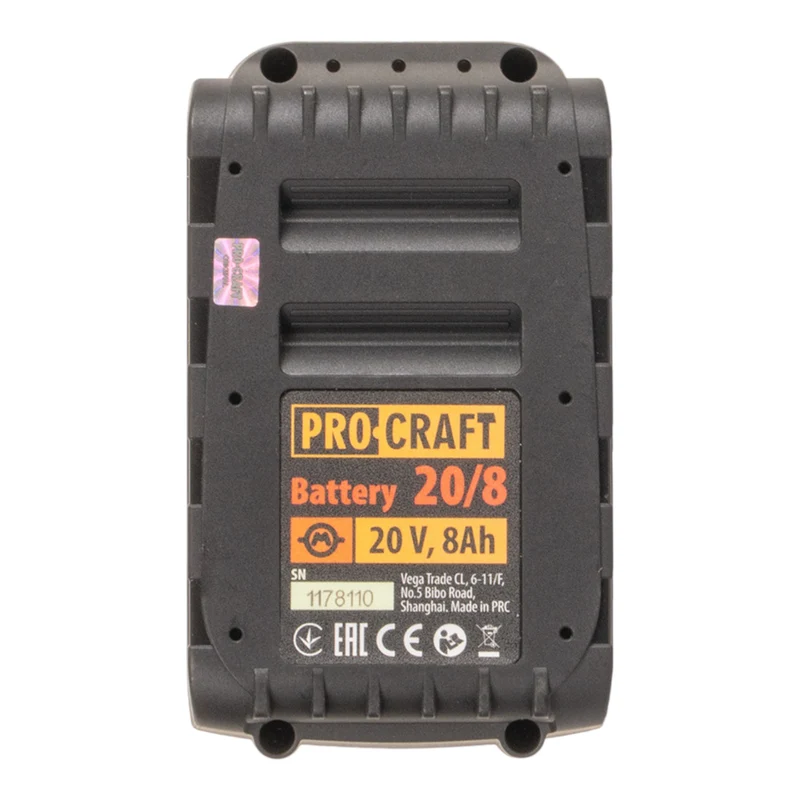Procraft 2x 20/8 Akku 20 V 8,0 Ah / 8000 mAh Li-ion mit Ladestandsanzeige