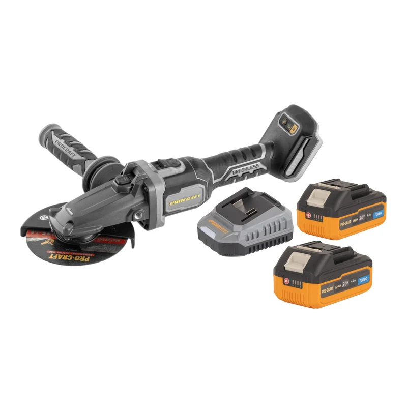 Procraft Industrial AG125Cbb Akku Flachkopf Winkelschleifer 20 V 125 mm Brushless