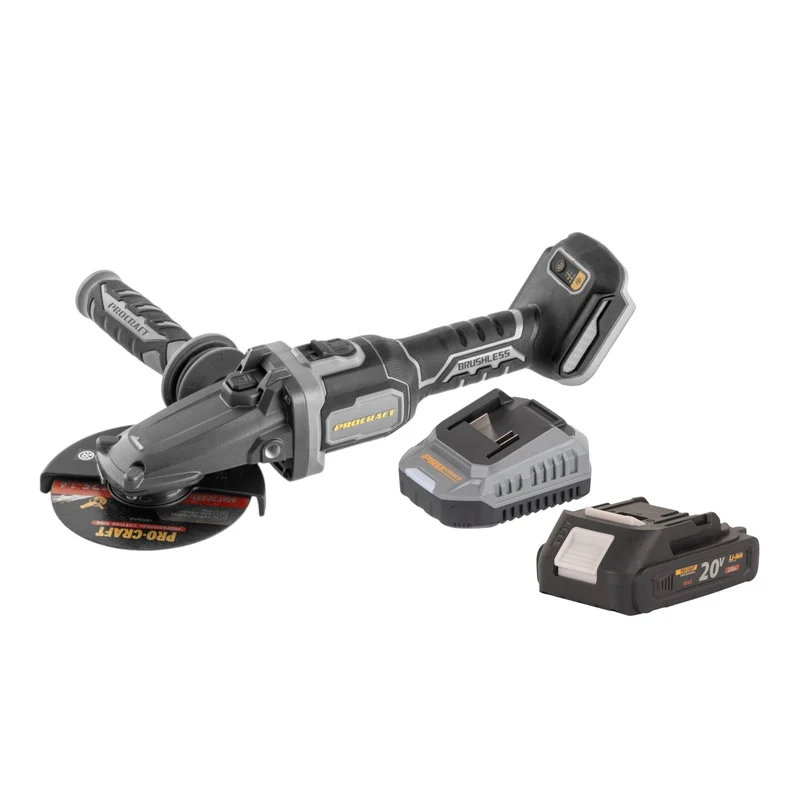Procraft Industrial AG125Cbb Akku Flachkopf Winkelschleifer 20 V 125 mm Brushless