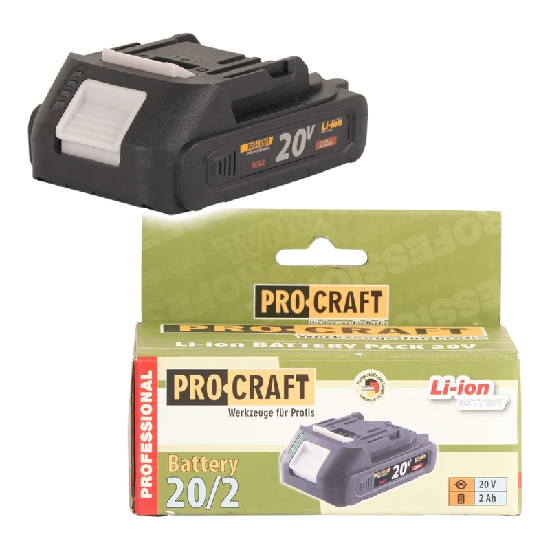 Procraft 2x 20/2A Akku 20 V 2 Ah / 2000 mAh Li-ion