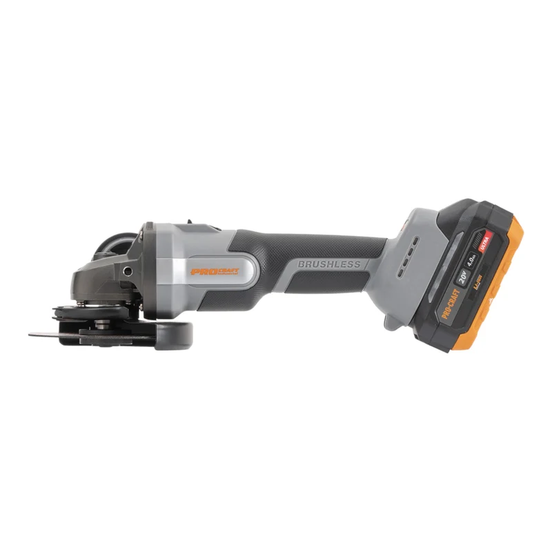 Procraft Industrial AG125A Akku Winkelschleifer 20 V 125 mm Brushless + 1x Akku 4,0 Ah + Ladegerät + Koffer